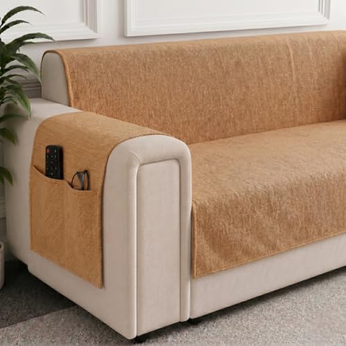Image of STITCHNEST 'LuxeFit Series' 3 Seater Sofa Cover | Full Coverage with Armrest Pocket | Elegant Woven Fabric, Washable & Durable for Modern Living