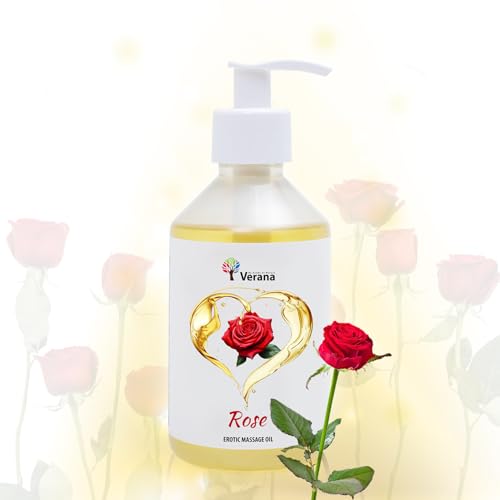 Verana Olio da Massaggio Intimo Sesso, 100% Cosmetici Naturali, Bio, Organico, Vegani, Lubrificante Sessuale, Afrodisiaco, Ideale per massaggi D’amore, Yoni e Lingam 250 ml (Rosa)