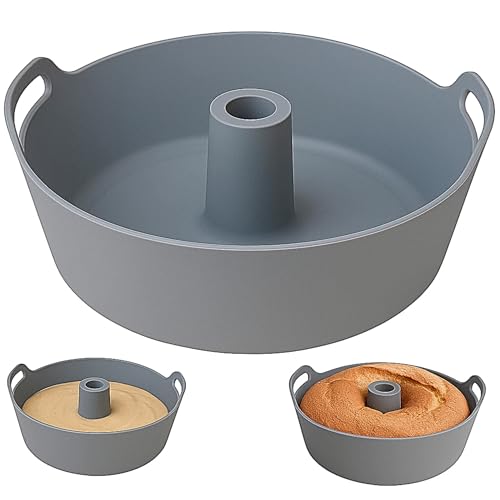 Moule silicone 18 cm pour air fryer et four, type savarin rond avec trou, accessoire friteuse sans huile, pâtisserie sans BPA, silicone alimentaire,...