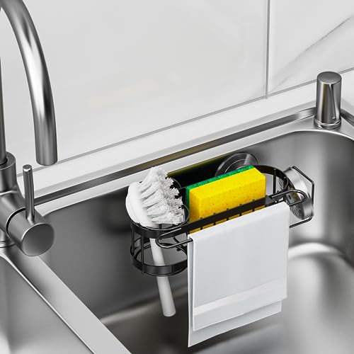 image for Cisily Kitchen Sink Caddy Sponge Holder in The Sink, Stainless Steel K