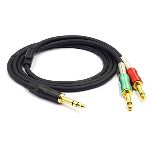 Cable de audio TRS 6.35 mm a doble mono TS divisor en Y de 1.5 metros
