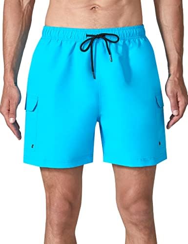 KPSUN Men's Swim Trunks Quick Dry Swim Shorts Bathing Suit Board Shorts with Liner for Swimming Beach(Hawaii Blue,XXL)