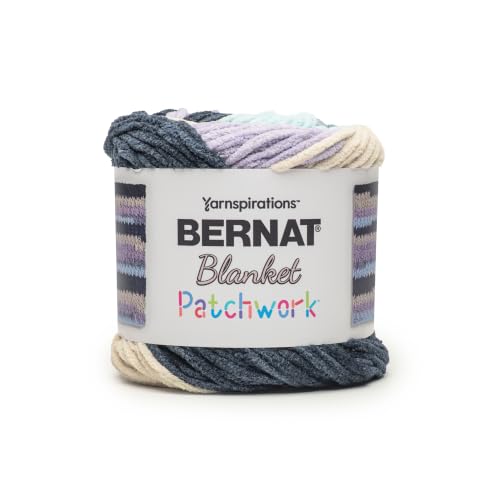 Image of Bernat Blanket Patchwork Yarn for Crocheting Soft, Fresh Laundry, 2-Pack | #6 Super Bulky Yarn, 100% Polyester, Soft Crochet Yarn for Blankets, Knitting & DIY Crafts, 220yds, 300g /10.5oz per skein