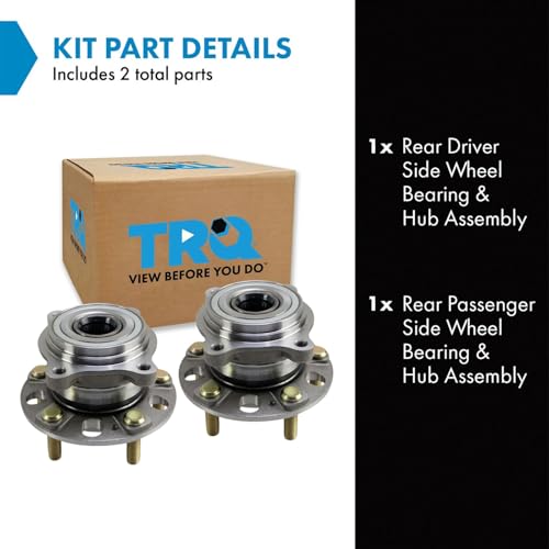 Image of TRQ 2 Piece Rear Wheel Bearing & Hub Assembly Set AWD Compatible with 2016-2021 Hyundai Tucson Kia Sportage