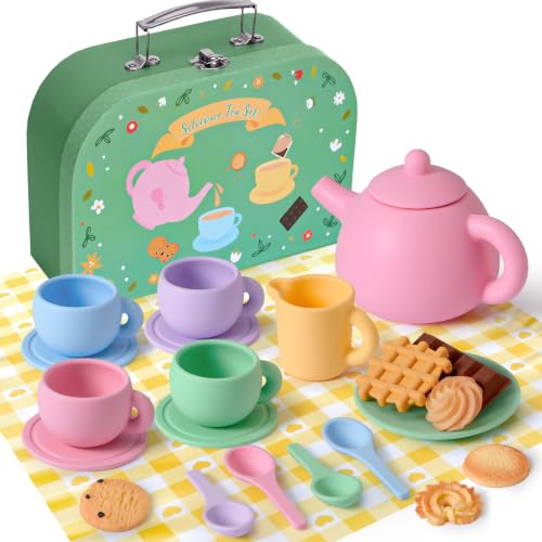 G.C Juego de Té Juguetes Infantil Niña 3 4 5 6 Años, Accesorios Cocina Juguetes con Postre Galletas Tetera Maleta Portátil, tee Party Juego de rol Regalo para Niños Niñas 3 4 5 6 Años G.C Juego de Té Juguetes Infantil Niña 3 4 5 6 Años, Accesorios Cocina Juguetes con Postre Galletas Tetera Maleta Portátil, tee Party Juego de rol Regalo para Niños Niñas 3 4 5 6 Años