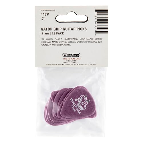 image for JIM DUNLOP 21417071112 Gator Grip 12 Pack (417P.71), .71mm | Purple, .