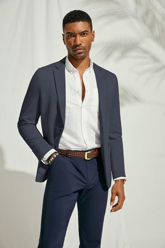 Image of PJ PAUL JONES Men's Casual Knit Blazer Suit Jackets Two Button Lightweight Unlined Sport Coat