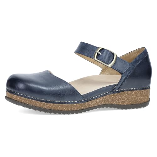 Image of Dansko Mae Mary Jane for Women - Dual-Density Cork /EVA Midsole and Lightweight Rubber Outsole Provide Durable and Comfortable Ride on Patented Stapled Construction