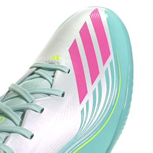 adidas Unisex-Adult F50 Messi League Turf, White/Lucid Pink/Flash Aqua, 7.5 - image 6