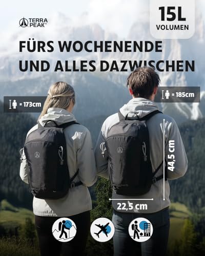 Terra Peak 15 Liter Wanderrucksack für Damen und Herren