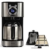 ✅ DOPPELWANDIGE THERMOSKANNE - Mit der Isolierkanne bleibt Dein Kaffee lange heiß. Die Kaffeemaschine kann 10-12 Tassen Kaffee zubereiten.