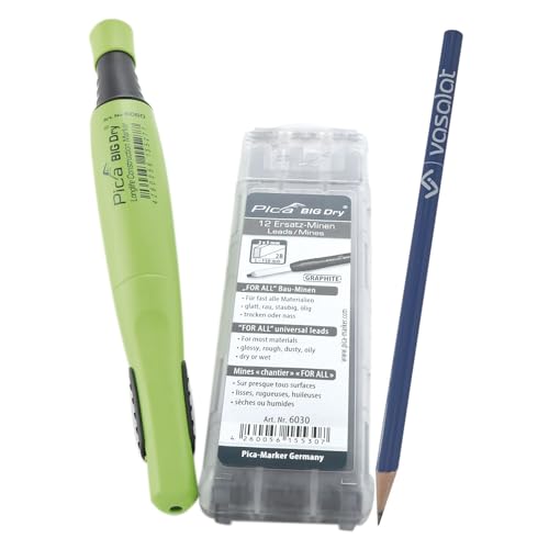 Crayons de charpentier rechargeables Pica Big Dry pour marquer sans casser