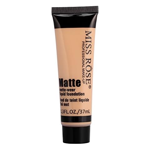 Smooth Makeup Base Face Liquid Foundation, Liquid Makeup Base Natural Coverage for Whitening Moisturizing, Matte Wear Concealer Sun Block Cream 37ml(5#) Cover