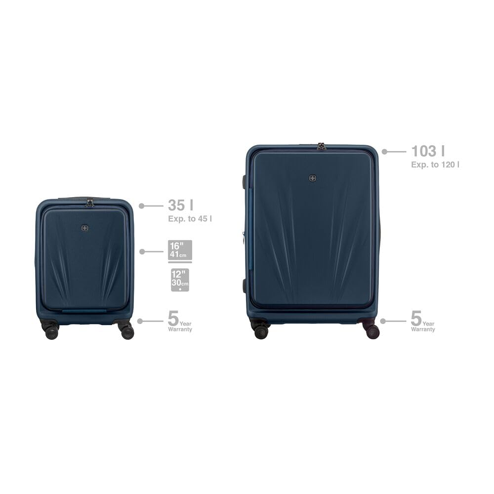 WENGER Skyon 2- teiliges Koffer-Set, S + Reisekoffer L, Hartschale, Trolley, Laptop- und Tabletfach, Sicherheitsschloss