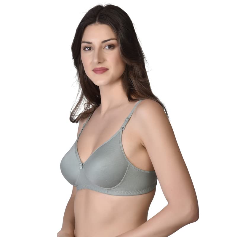 Image of Women's Cotton Lightly Padded Non-Wired T-Shirt Bra Pack of 2 (Reg HC-P2 Multicolor 30)