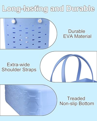 Beach Bag for Women | Waterproof Rubber Tote Bag with Zipper Pocket for Beach, Pool, Travel, Groceries, Sports4