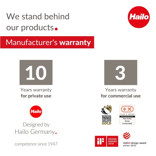 Hailo Tp1 |Staircase Platform | Length And Height-Adjustable Telescopic Rails And Feet | Integrated Bubble Level | Two-Hand Safety Unlocking Mechanism| For Use With Step Stools & Stepladders #TOP4