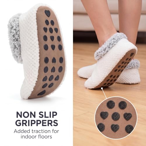 Image of Cozylook Fuzzy Slippers for Women Indoor Soft Sole Slipper Socks | Warm plush feel, non slip grippers, easy step-in, flexible bottom, bedroom and home wear