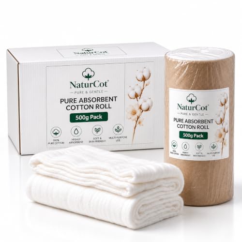 Image of Premium Absorbent Cotton Roll (400g Net Weight, No Paper Tube) | Coreless & 100% Pure | Soft, Lint-Free Bulk Utility for Medical First Aid, Wound Dressing, Baby Care & Hygiene (1 Pack)
