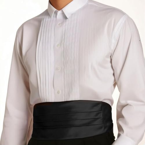 HekouJiub Kummerbund Schwarz Satin Kummerbund Herren für Satin Hemd Herren Formelle Veranstaltungen Breit Halloween Verstellbar Kummerbunde mit Gummiband für Hochzeit Abschlussbälle