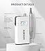 AIRSEE Rechargeable 30000RPM Electric Nail Drill Professional Portable E File Machine for Acrylic Nail Natural Extension Gel Nails Polish Cuticle, Cordless High Speed for Salon Home Use E8 White