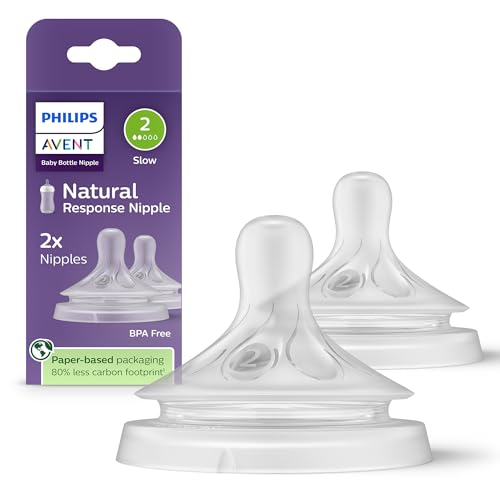 Philips Avent Natural Baby Bottle Nipple, Newborn 0M+, 2pk, SCF651/23
