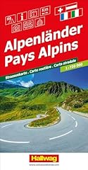 Hallwag Strassenkarte Alpenländer 1:750.000: Mit Schweiz, Österreich, Frankreich und Italien. Inkl. Ortsverzeichnis und Reiseinformationen