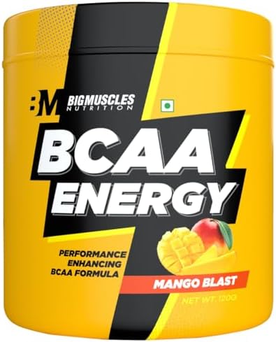 Bigmuscles Nutrition BCAA Energy Powder [20 Serving, Mango Blast], 120 Grams, 20 Servings