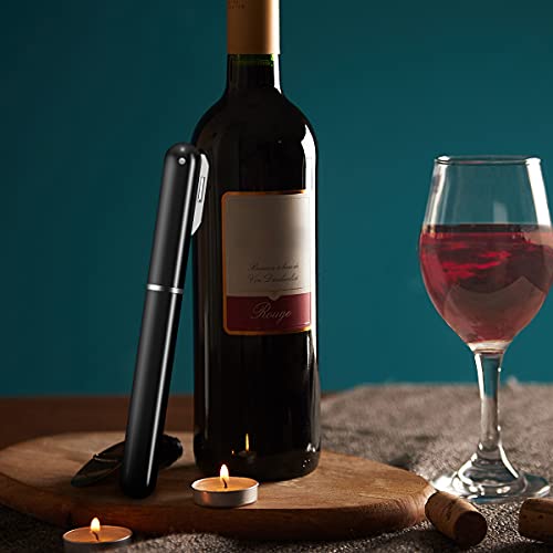 Foto von WholeFire 2 in 1 Luftdruck Weinöffner mit Folienschneider, Verbesserter Tragbare Taschenluftpumpe Korkenzieher Weinflaschenöffner, 10s Schnelle Flaschenöffnung, Geschenke für Weinliebhaber, Schwarz