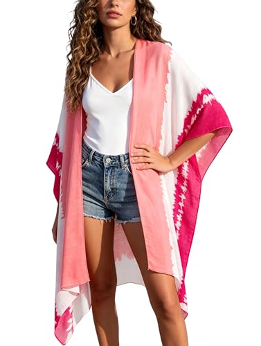 Image of Breezy Lane Women's Kimono Cardigan Summer Swimsuit Coverups Beach Cover Up with Floral Print for Vacation