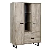 newton cabinet hardware  Meublorama Mueble de Almacenamiento XL Color Roble Claro colección Newton. Gran Capacidad de Almacenamiento.