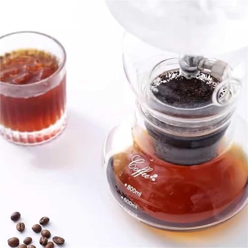 Cafetera Cold Brew, olla de vidrio de borosilicato de 800 ml, gotero de acero inoxidable, filtro reutilizable para elaboración de cerveza en casa y oficina