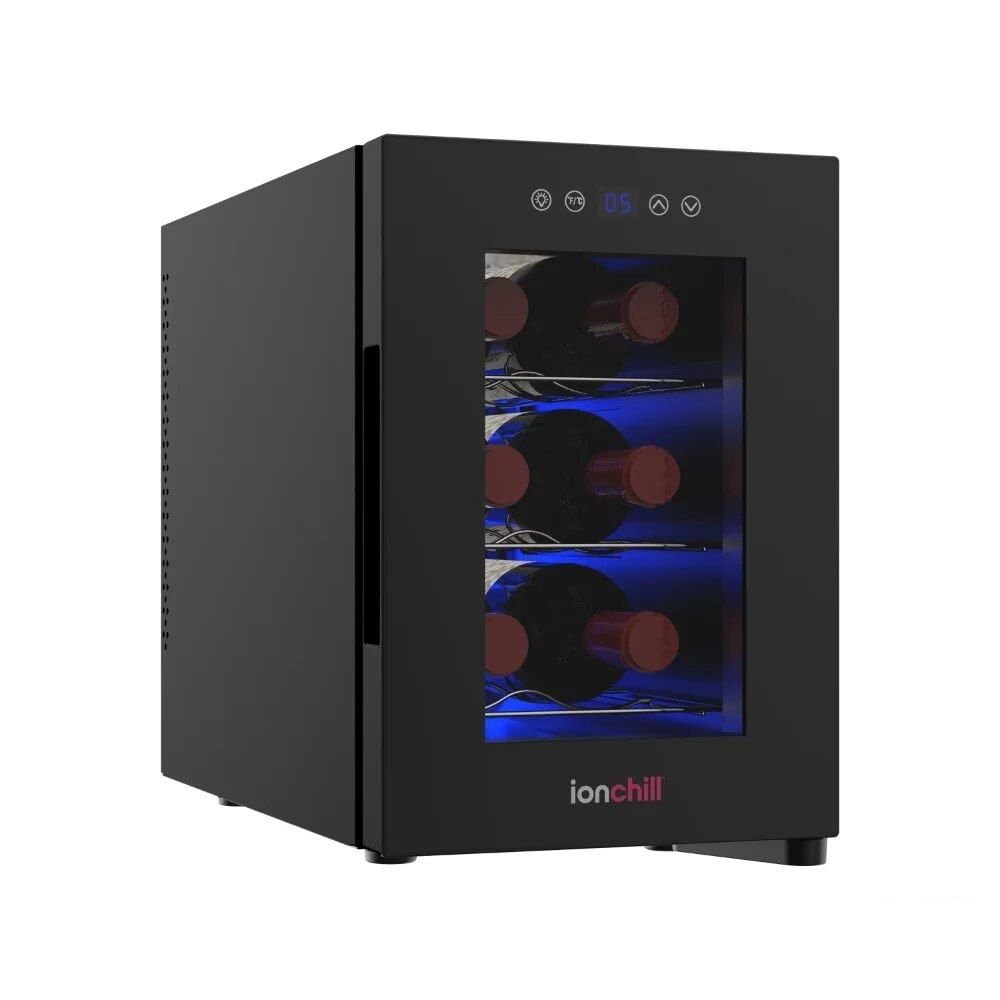 Generic Compact 6-Bottle Wine Cooler with Smart Temperature Control and LED Display, Black