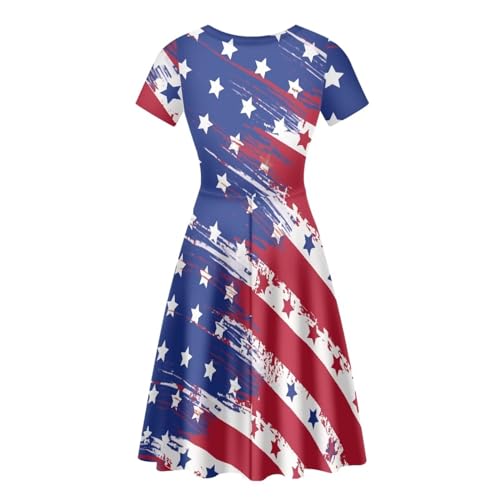 Image of POLERO Sunflower Dress for Women Floral Summer Dresses Short Sleeve Casual Sundresses Midi Dresses