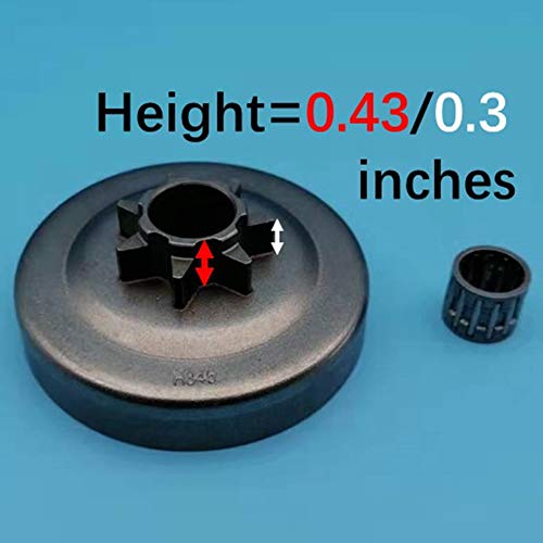 Tuzliufi Clutch Drum Sprocket Needle Bearing for 31 340 345 346 346XP 350 445 445E 450 450E 578097901 2145 2150 PM5000 .325" 7 Teeth Chainsaw New Z20 - Thumbnail 5