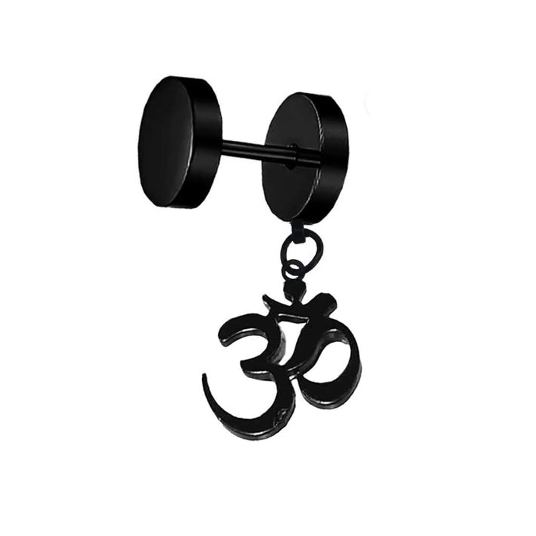 Religious Lord Shiva OM Symbol Black Stud Earring For Men Women Boys Girls-image-34