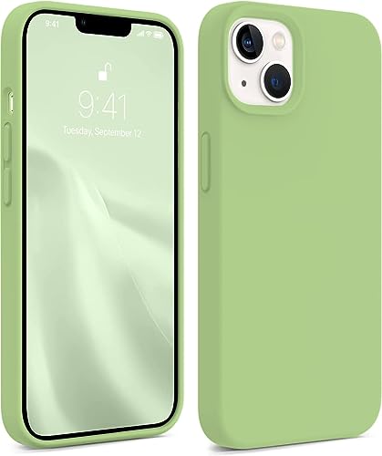 Image of NAFS Silicone Case Compatible with iPhone 14 | Camera Protect Microfiber Lining Cover | Case Cover for iPhone 14 (Matcha Green)
