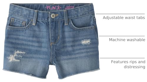 Image of The Children's Place Girls Denim Shortie Shorts