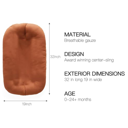 Image of Infant Support Cushion - Baby Support Cushion for Newborn, 0-24 Months, Portable Tummy Time Mat for Home and Travel, Soft Cotton, Supervised Use, Baby Essentials Gift, Orange (1 Cushion + 1 Cover)