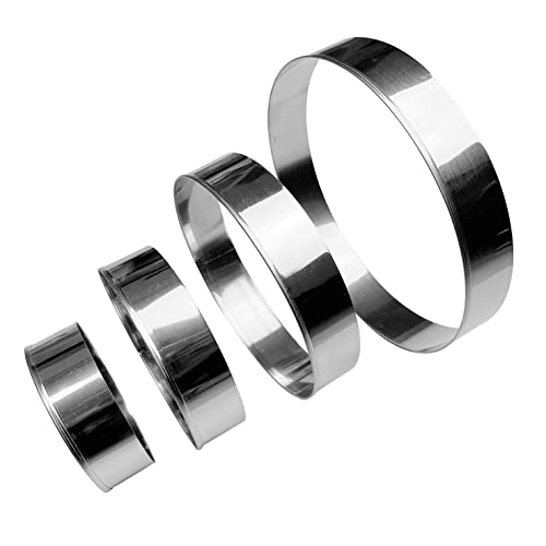 Lot de 4 Emporte Piece Rond 15,12,9.5,7.5cm - Decoupoir Patisserie Rond SET en métal pour former des biscuits，pâte d'amande (h-2.5cm-4pcs)
