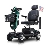 Mobility Scooters for Seniors 400 lb Weight Capacity All Terrain,Foldable Heavy Duty 4 Wheel Power Mobile Scooter for Adults，Handicap Electric Scooters with Seat and Basket,6 MPH,16 Miles (Green)