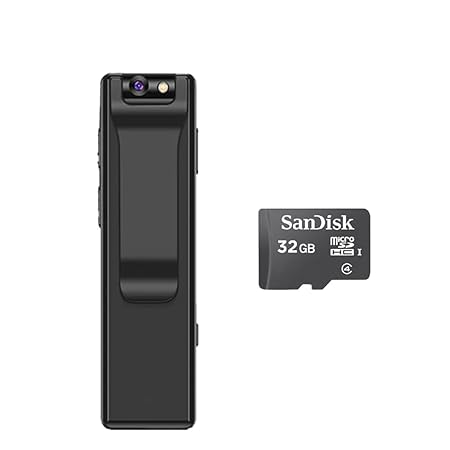 TECHNOVIEW Wired 1080p Full HD Camera with Video Audio Upto 5 Hours Backup Indoor Outdoor Security Camera with Free 32GB SD Card Clip Style - Black