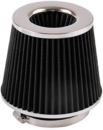 RYANSTAR Universal Clamp-on Air Intake Filter,3 in /3.5 in /4 in Three Different Sizes, Round Tapered High Performance, Washable, Replacement Air Filter, for Cars and Motorcycles (Black)