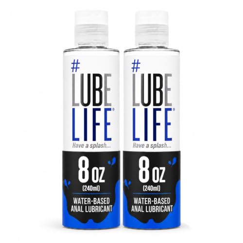 Image of LUBELIFE Water Based Anal Lube, Personal Lubricant, 8oz 2 Pack | Regular anal lube gel for privacy, non-sticky water-based formula, toy and condom compatible, smooth confident glide