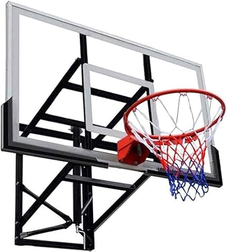54-Inch Wall Mounted Backboard and Rim Combo Basketball Hoop with Polycarbonate Backboard Adjustable Height - Thumbnail 2