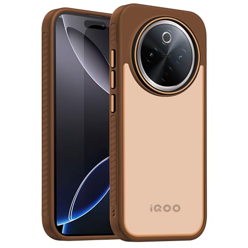 Image of V-TAN Back Cover for IQOO Z10 Compatible Case, Matte Finish Transparent Case, TPU, Camera Protective Shockproof Cover (Brown)