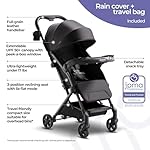 Mompush Lithe V2 Lightweight Stroller with Snack Tray, Ultra-Compact Fold & Airplane Ready Travel Stroller, Near Flat Recline Seat, Cup Holder, Raincover & Travelbag Included - Image 2