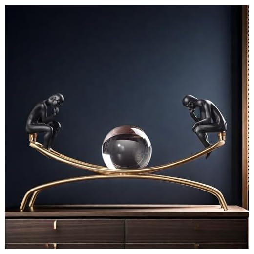 The Thinker Statue with Crystal Ball
