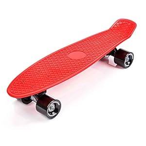 Meteor Mini Cruiser Kinder Retro Skateboard Rot