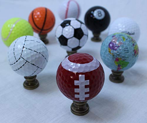 Image of Football Lamp Finial, Brown with White Laces 2.25 inchh